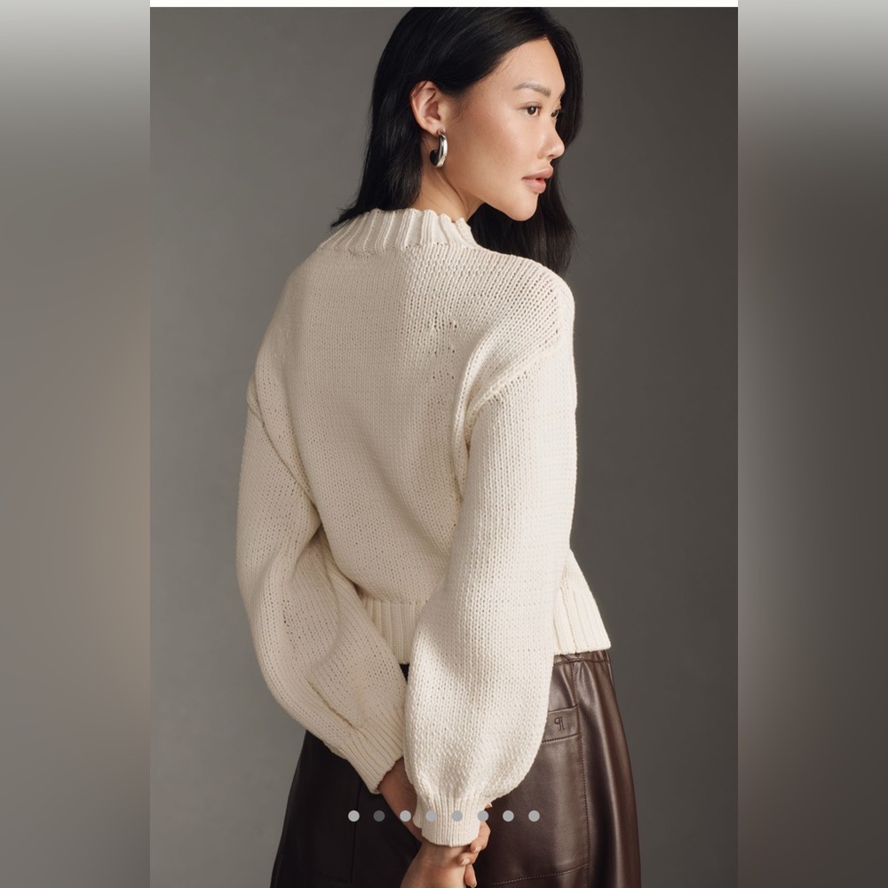 NWT Anthropologie The Pippa Mock Neck Sweater Maeve Icon Horseshoe equestrian 🐎 - Picture 2 of 10